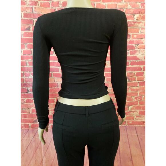Kyna Collection Designed in Paris Black Ribbed Women's Top Sweater Sz Small #1 - Picture 9 of 9